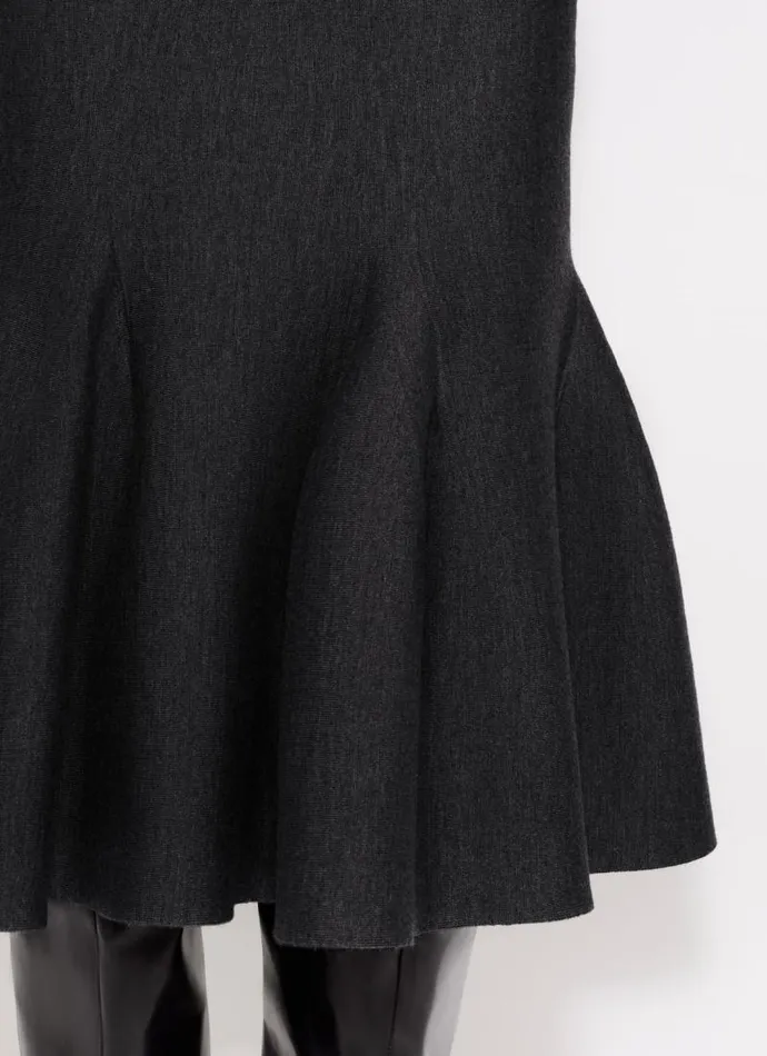 Alaa Knitwear MIDI SKIRT IN SCULPTURAL GODET KNIT Black 8211 Women Alaa Knitwear MIDI SKIRT IN SCULPTURAL GODET KNIT Black 8211 Women