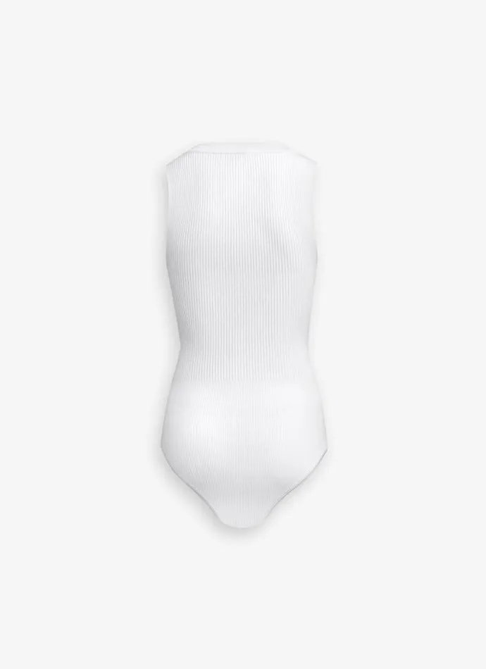 Alaa Knitwear SLEEVELESS RIBBED KNIT BODYSUIT White 8211 Women Alaa Knitwear SLEEVELESS RIBBED KNIT BODYSUIT White 8211 Women