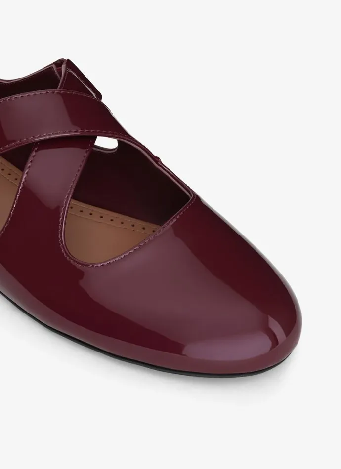 Alaa La Ballerine CRISS CROSS BALLET FLATS IN PATENT CALFSKIN Red 8211 Women Alaa La Ballerine CRISS CROSS BALLET FLATS IN PATENT CALFSKIN Red 8211 Women