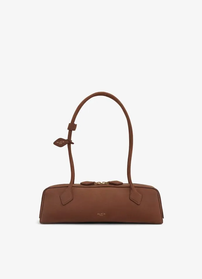 Alaa Le Teckel LE TECKEL MEDIUM BAG IN NUBUK CALFSKIN Brown 8211 Women
