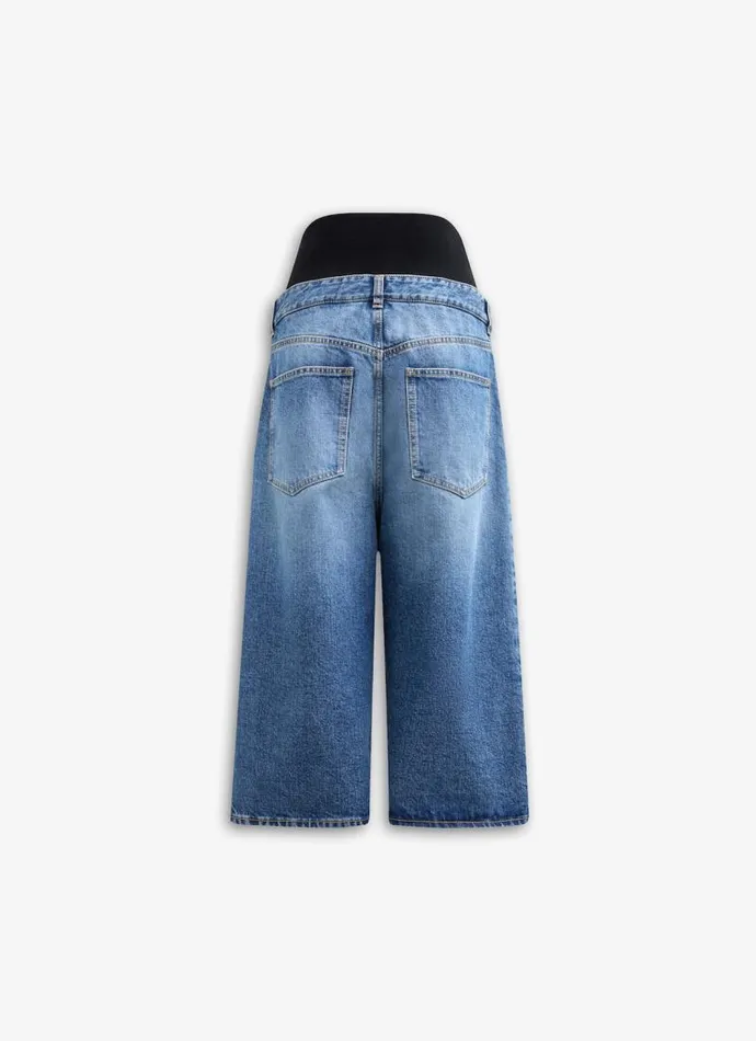 Alaa Pants and Shorts DENIM BERMUDA SHORTS WITH KNITTED WAISTBAND Bleu Vintage 8211 Women