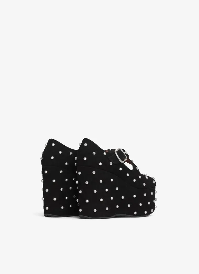 Alaa Sandals CRISS CROSS WEDGES IN SUEDE WITH STUDS Black 8211 Women Alaa Sandals CRISS CROSS WEDGES IN SUEDE WITH STUDS Black 8211 Women
