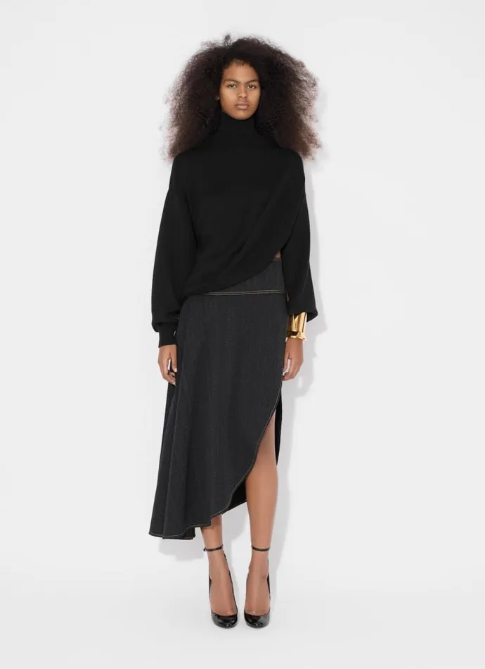 Alaa Skirts ASYMMETRICAL SKIRT IN WOOL DENIM Night Blue 8211 Women Alaa Skirts ASYMMETRICAL SKIRT IN WOOL DENIM Night Blue 8211 Women