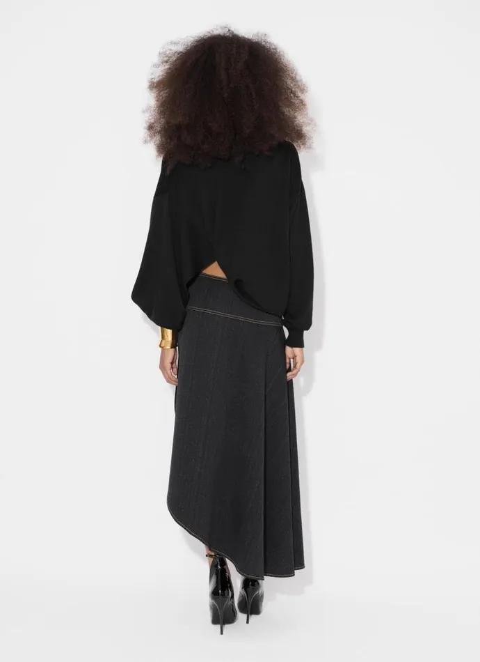 Alaa Skirts ASYMMETRICAL SKIRT IN WOOL DENIM Night Blue 8211 Women Alaa Skirts ASYMMETRICAL SKIRT IN WOOL DENIM Night Blue 8211 Women
