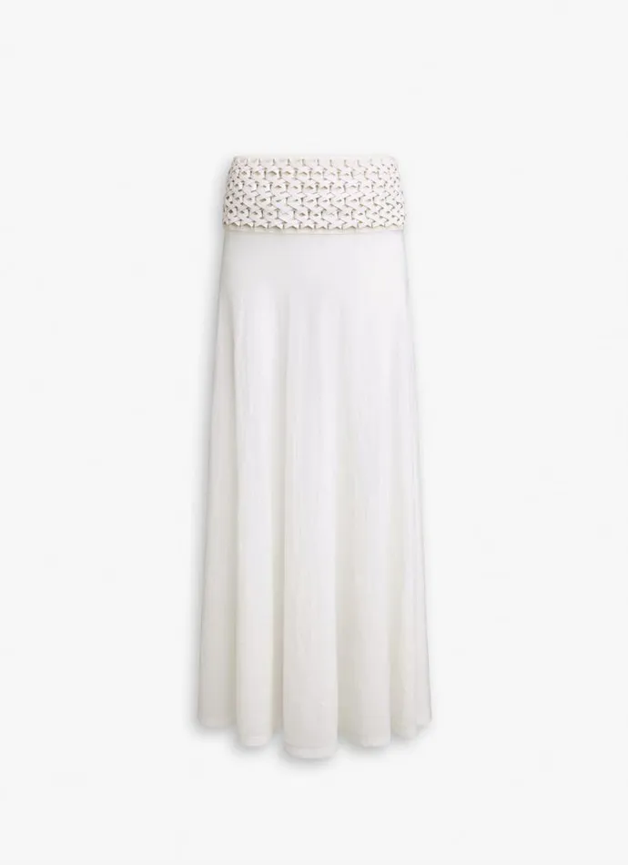 Alaa Skirts LONG FLUID KNITTED SKIRT White 8211 Women
