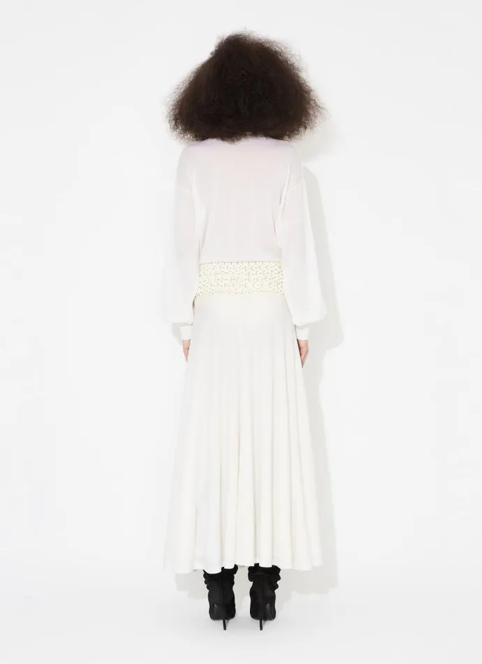 Alaa Skirts LONG FLUID KNITTED SKIRT White 8211 Women Alaa Skirts LONG FLUID KNITTED SKIRT White 8211 Women