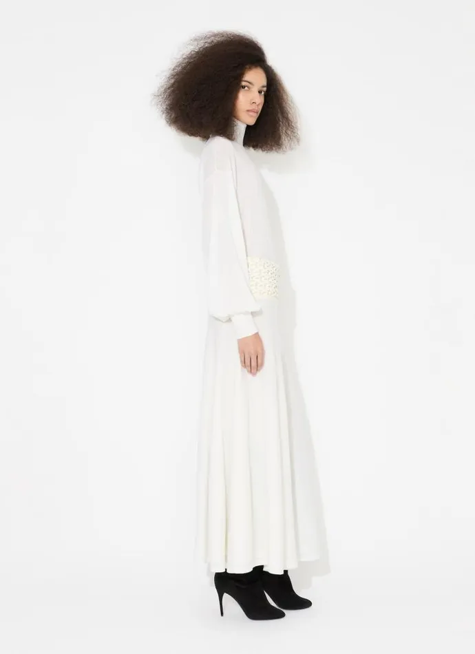 Alaa Skirts LONG FLUID KNITTED SKIRT White 8211 Women Alaa Skirts LONG FLUID KNITTED SKIRT White 8211 Women