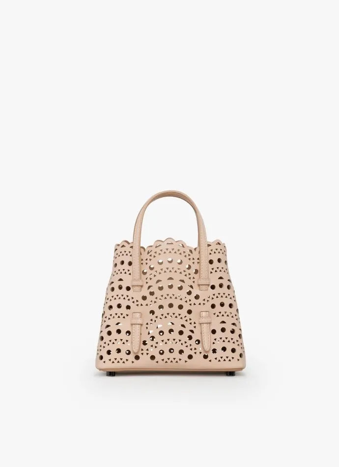 Alaa Tote Bags MINA 16 BAG IN VIENNE WAVE CALFSKIN Nude 8211 Women