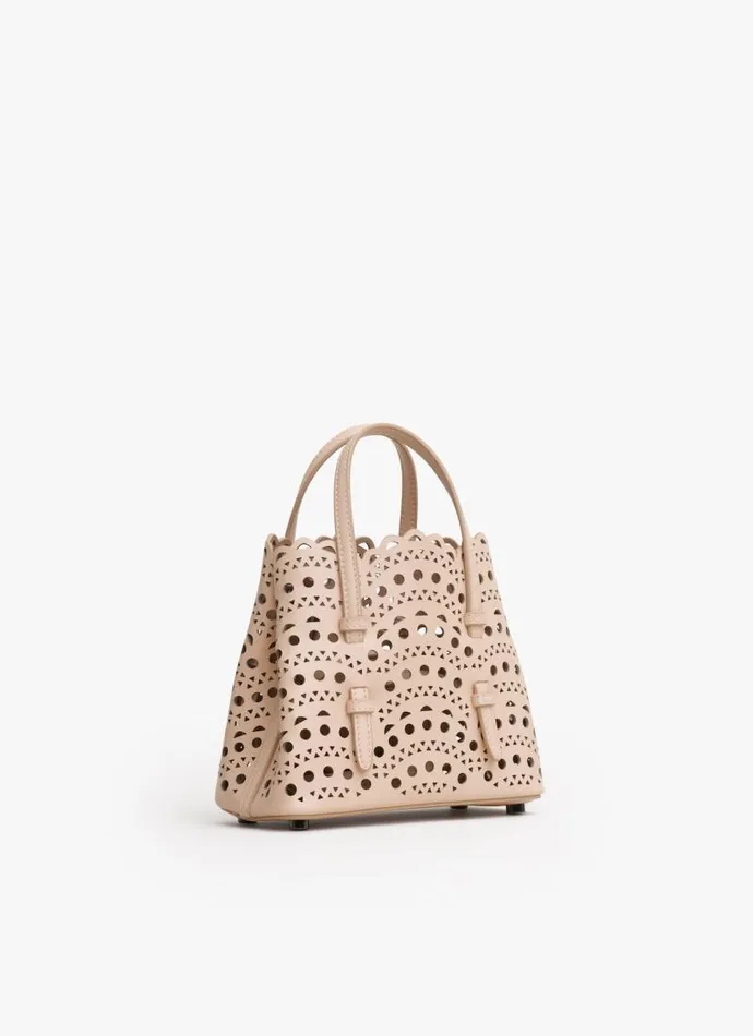 Alaa Tote Bags MINA 16 BAG IN VIENNE WAVE CALFSKIN Nude 8211 Women