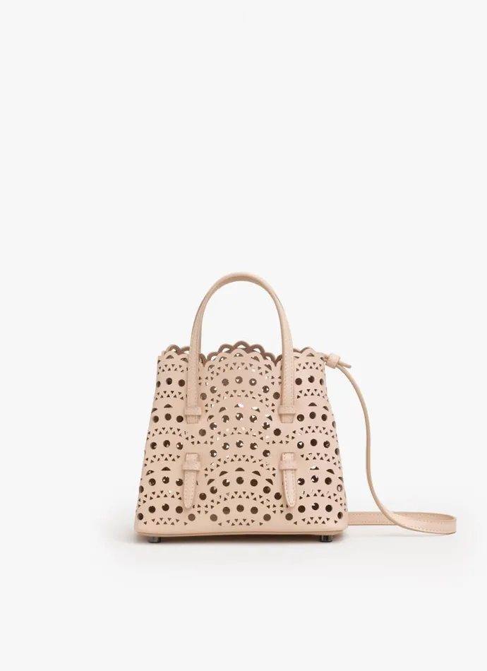 Alaa Tote Bags MINA 16 BAG IN VIENNE WAVE CALFSKIN Nude 8211 Women