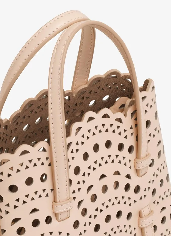 Alaa Tote Bags MINA 16 BAG IN VIENNE WAVE CALFSKIN Nude 8211 Women