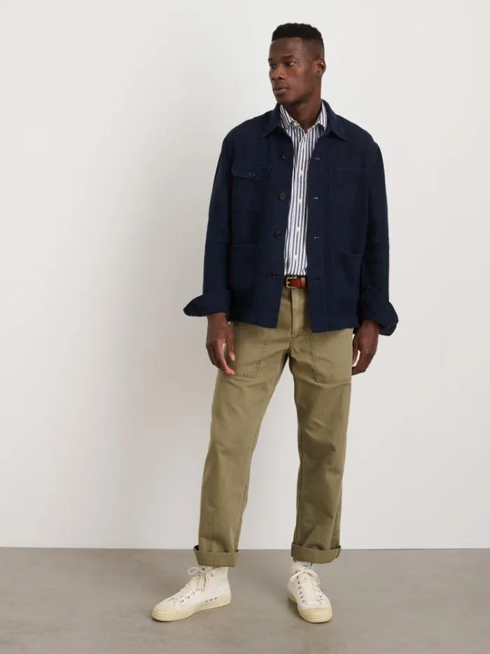 Alex Mill Jackets Coats Garment Dyed Work Jacket In Linen Dark Navy 8211 Men