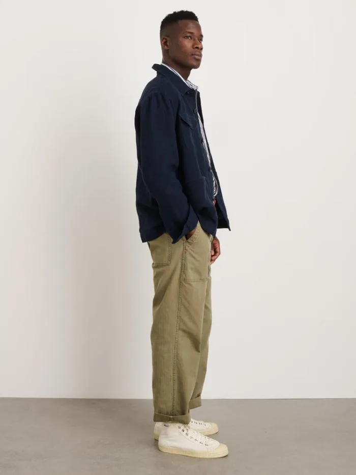 Alex Mill Jackets Coats Garment Dyed Work Jacket In Linen Dark Navy 8211 Men