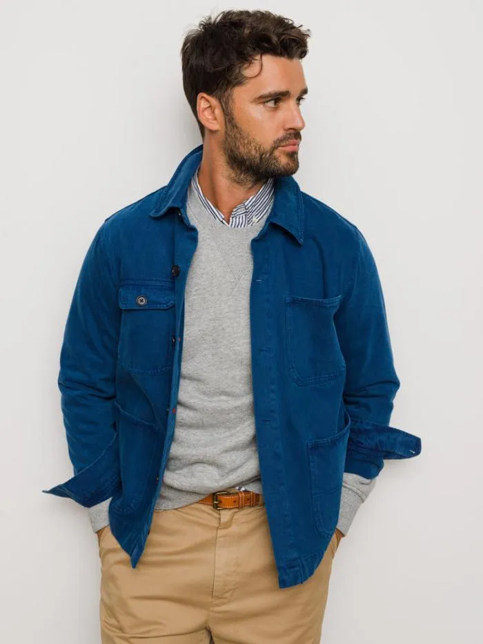 Alex Mill Jackets Coats Garment Dyed Work Jacket In Recycled Denim French Navy 8211 Men