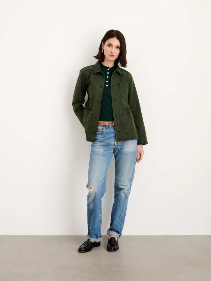 Alex Mill Jackets Outerwear Britt Work Jacket In Recycled Denim Pine Needle 8211 Women