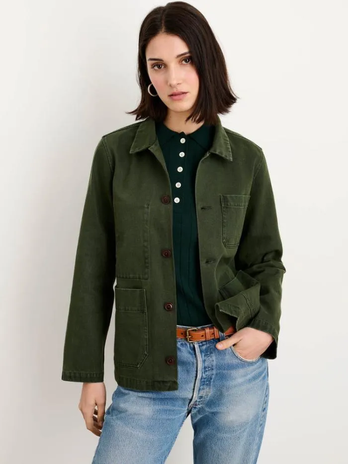 Alex Mill Jackets Outerwear Britt Work Jacket In Recycled Denim Pine Needle 8211 Women