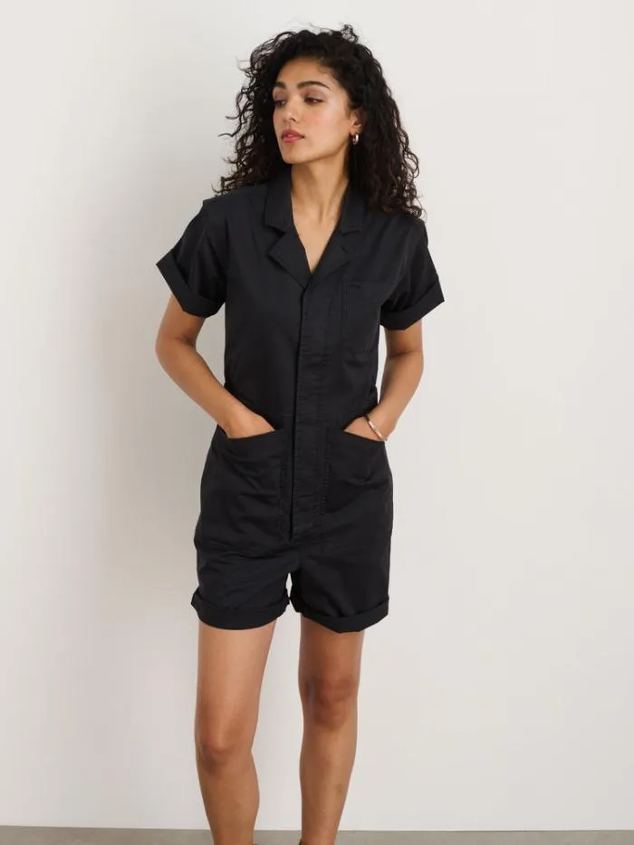 Alex Mill Jumpsuits Standard Short Jumpsuit In Cotton Twill Black 8211 Women