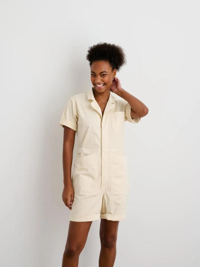 Alex Mill Jumpsuits Standard Short Jumpsuit In Cotton Twill Oatmilk 8211 Women