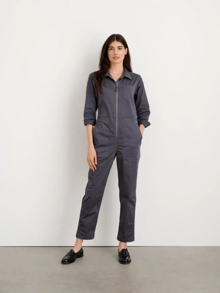Alex Mill Jumpsuits Standard Zip Front Jumpsuit In Cotton Twill Iron Grey 8211 Women