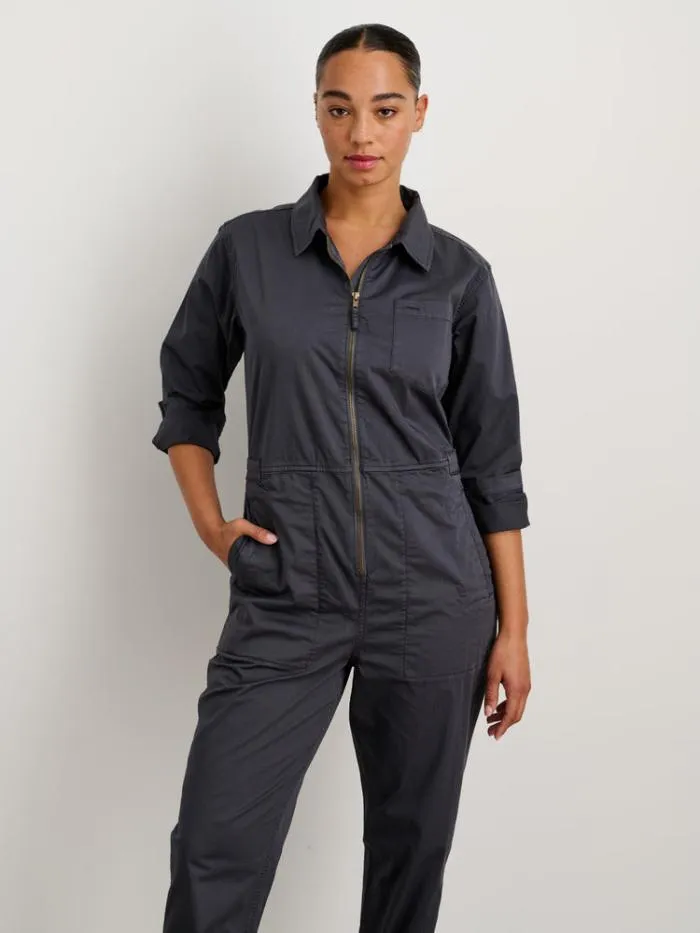 Alex Mill Jumpsuits Standard Zip Front Jumpsuit In Cotton Twill Iron Grey 8211 Women