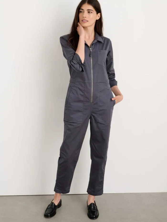Alex Mill Jumpsuits Standard Zip Front Jumpsuit In Cotton Twill Iron Grey 8211 Women