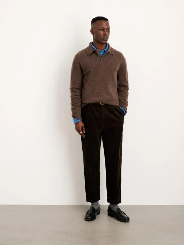 Alex Mill Pants Standard Pleated Pant In Corduroy Chocolate 8211 Men
