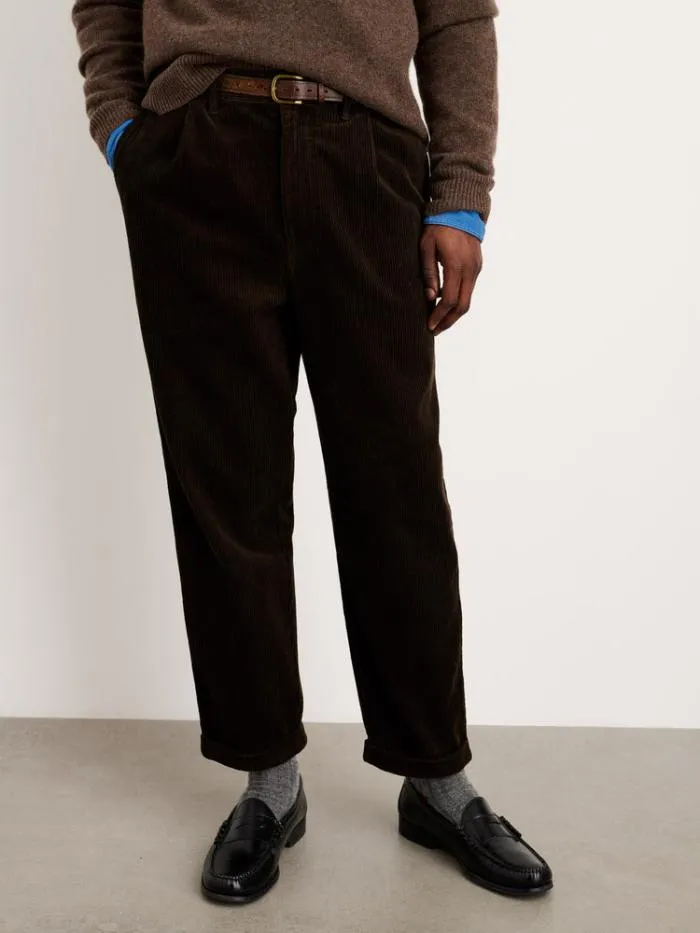 Alex Mill Pants Standard Pleated Pant In Corduroy Chocolate 8211 Men