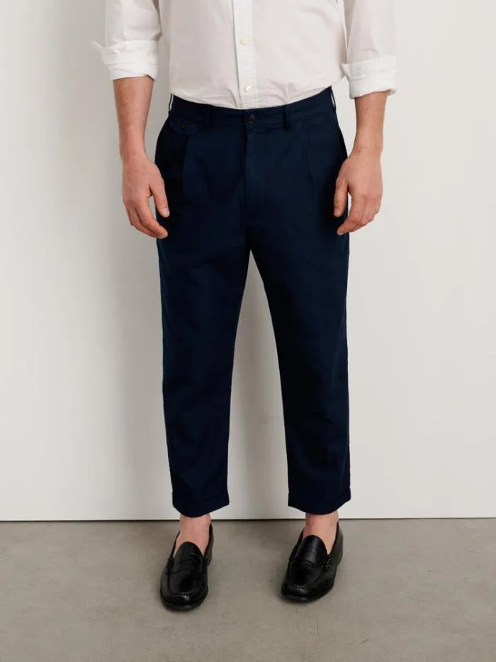 Alex Mill Pants Standard Pleated Pant In Cotton Linen Dark Navy 8211 Men