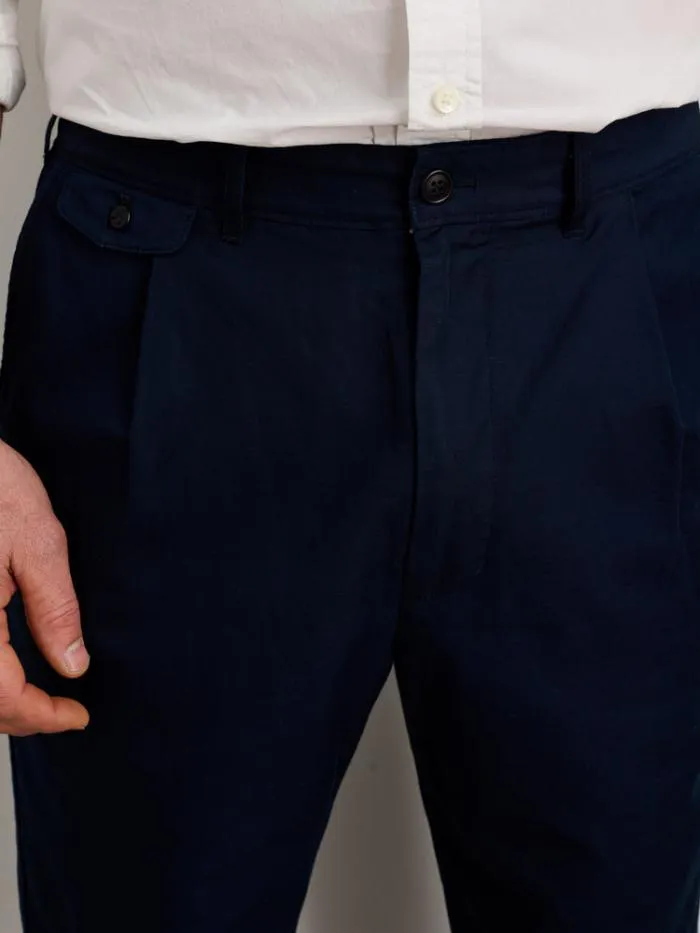Alex Mill Pants Standard Pleated Pant In Cotton Linen Dark Navy 8211 Men