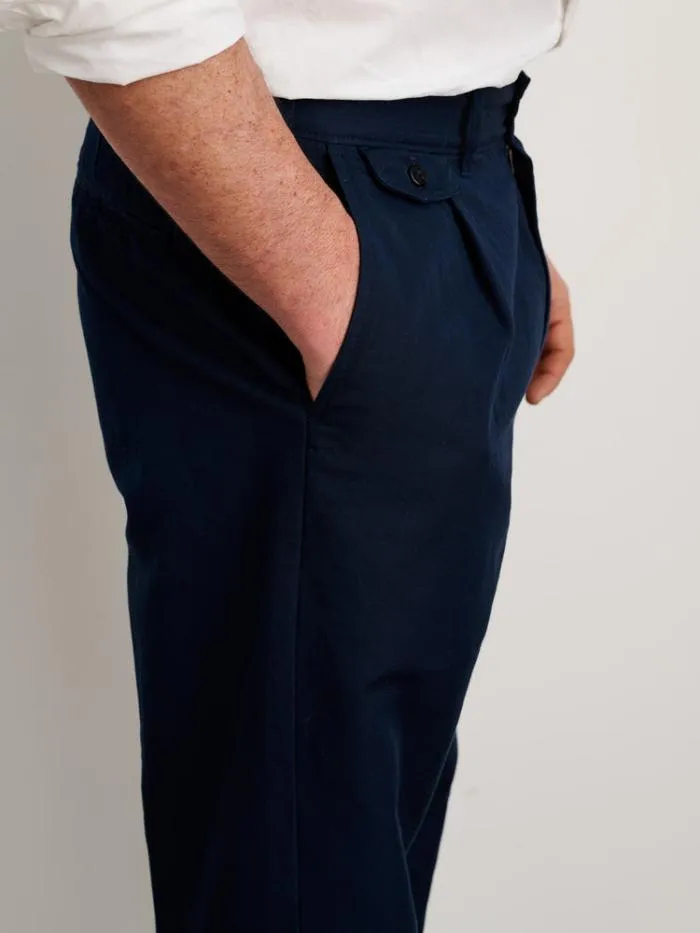 Alex Mill Pants Standard Pleated Pant In Cotton Linen Dark Navy 8211 Men