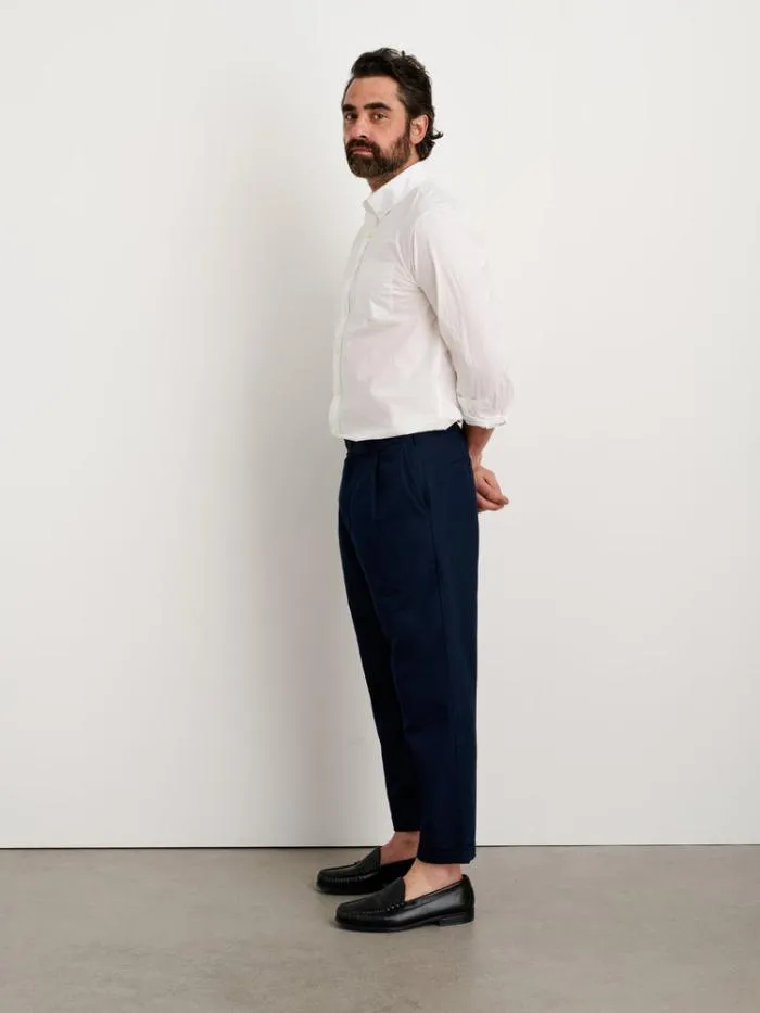 Alex Mill Pants Standard Pleated Pant In Cotton Linen Dark Navy 8211 Men