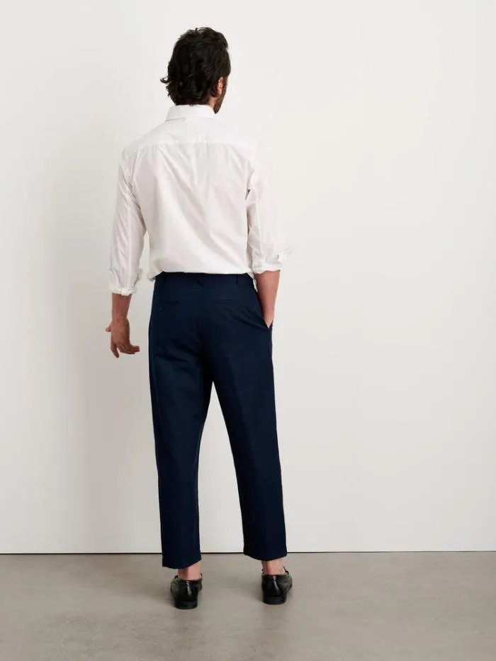 Alex Mill Pants Standard Pleated Pant In Cotton Linen Dark Navy 8211 Men