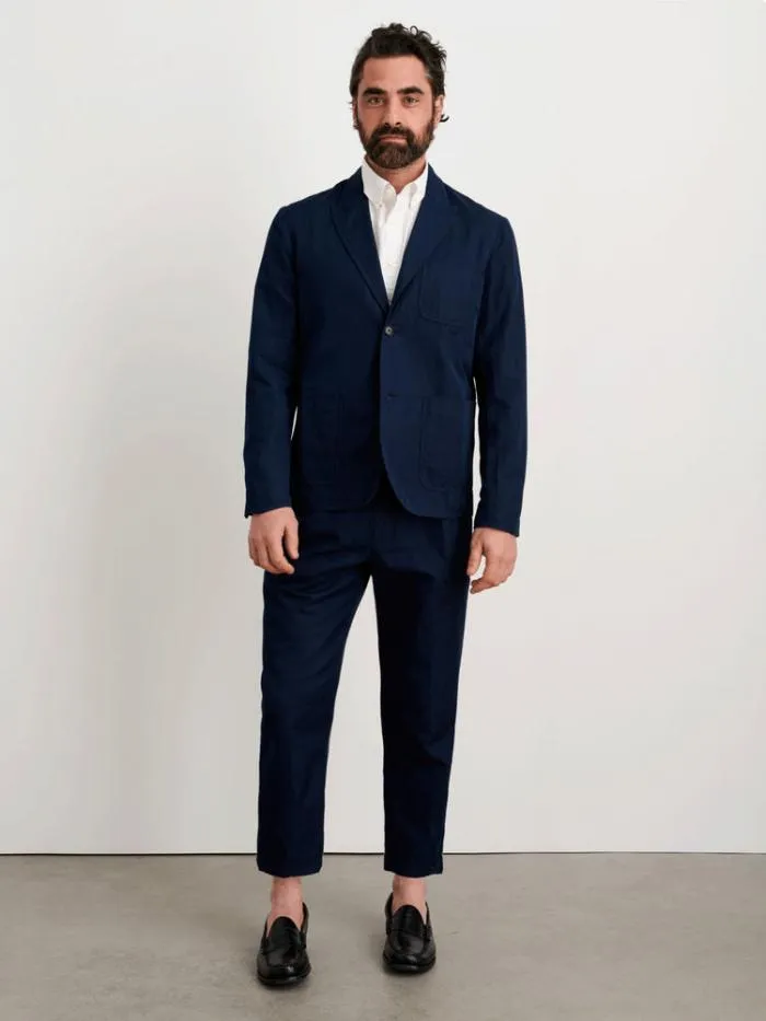 Alex Mill Pants Standard Pleated Pant In Cotton Linen Dark Navy 8211 Men