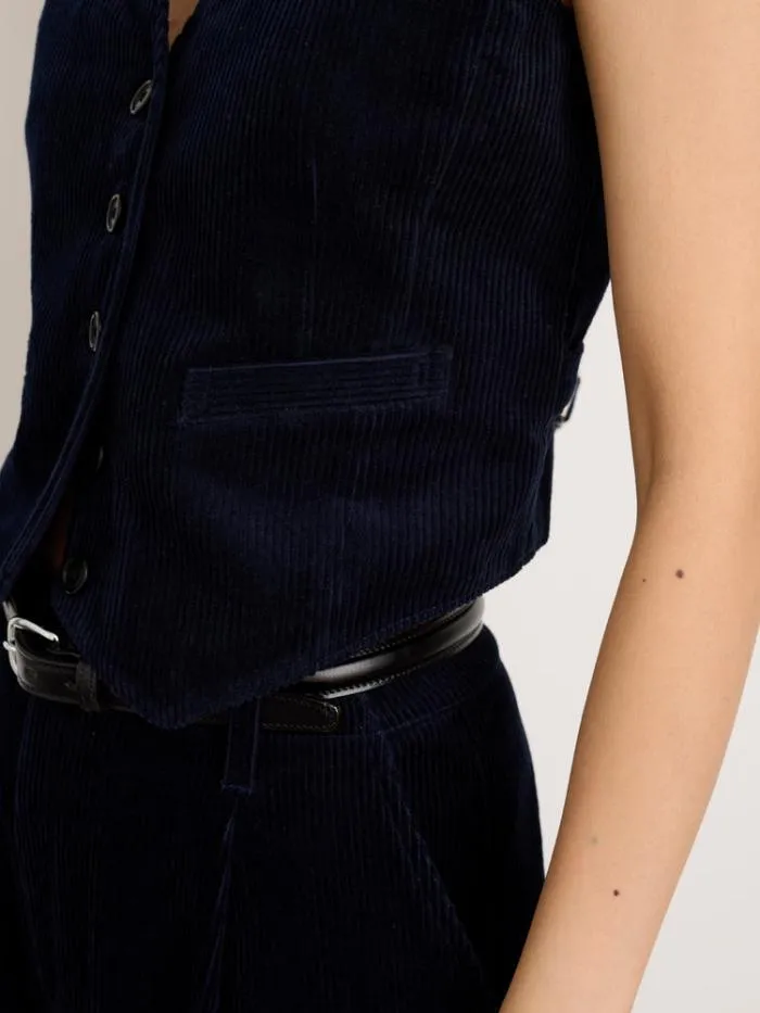 Alex Mill Shirts Tops Sloane Vest In Corduroy Dark Navy 8211 Women