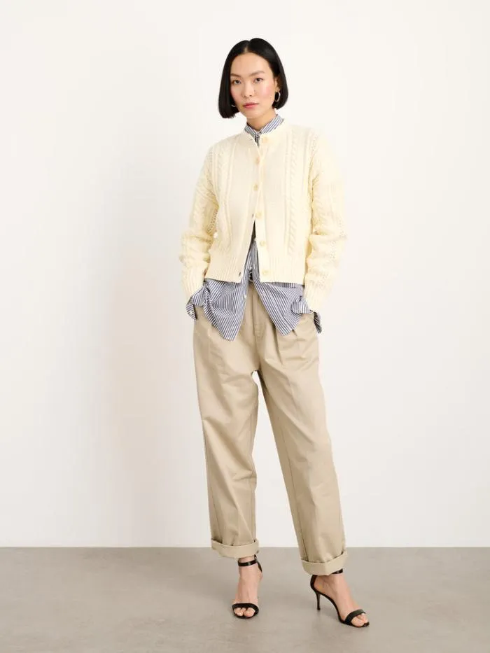 Alex Mill Sweaters Cable Knit Nico Chunky Cardigan Ivory 8211 Women