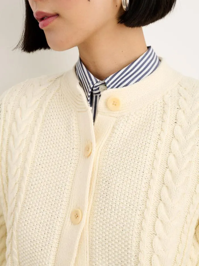 Alex Mill Sweaters Cable Knit Nico Chunky Cardigan Ivory 8211 Women