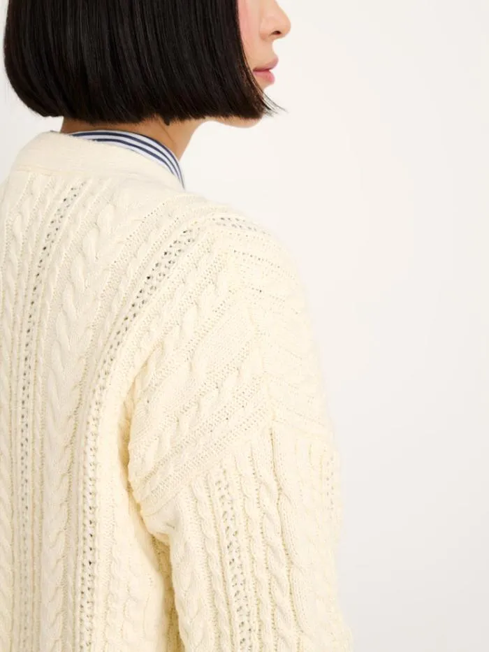 Alex Mill Sweaters Cable Knit Nico Chunky Cardigan Ivory 8211 Women