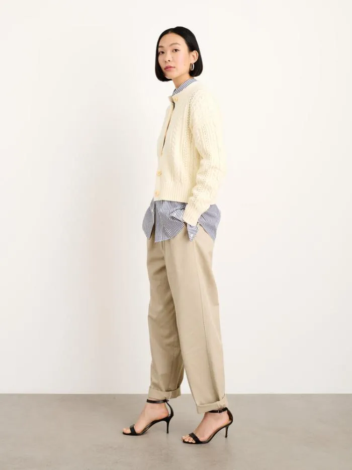 Alex Mill Sweaters Cable Knit Nico Chunky Cardigan Ivory 8211 Women