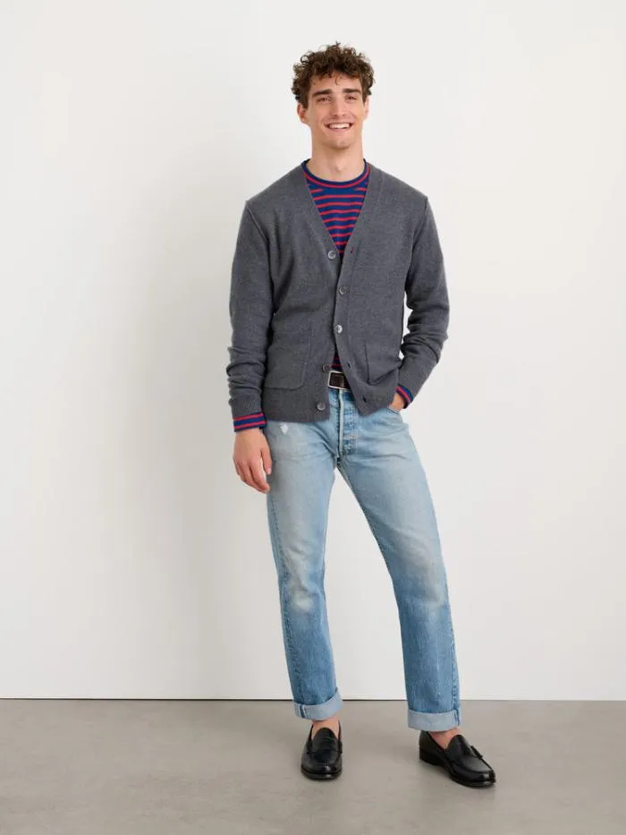 Alex Mill Sweaters Sweatshirts Ellsworth Reverse Seam Cardigan In Merino Wool Heather Grey 8211 Men