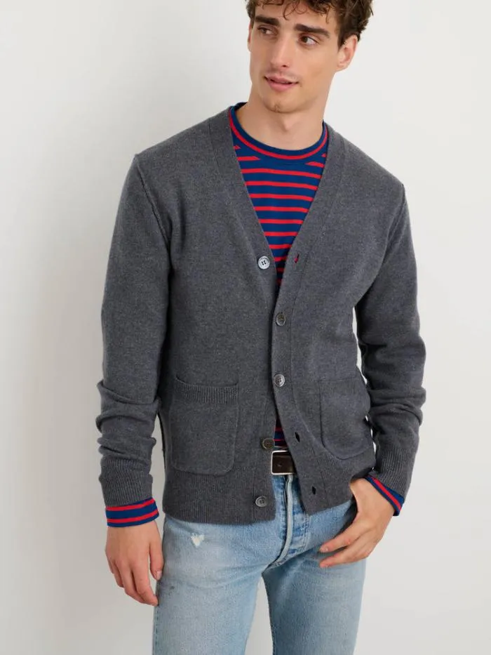 Alex Mill Sweaters Sweatshirts Ellsworth Reverse Seam Cardigan In Merino Wool Heather Grey 8211 Men