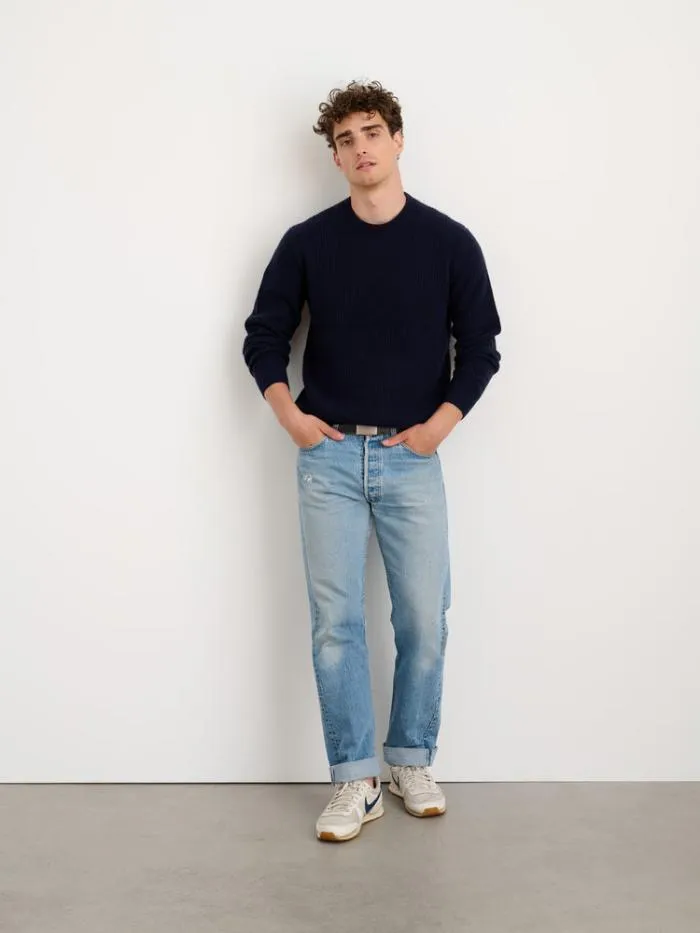 Alex Mill Sweaters Sweatshirts Jordan Sweater In Washed Cashmere Navy 8211 Men