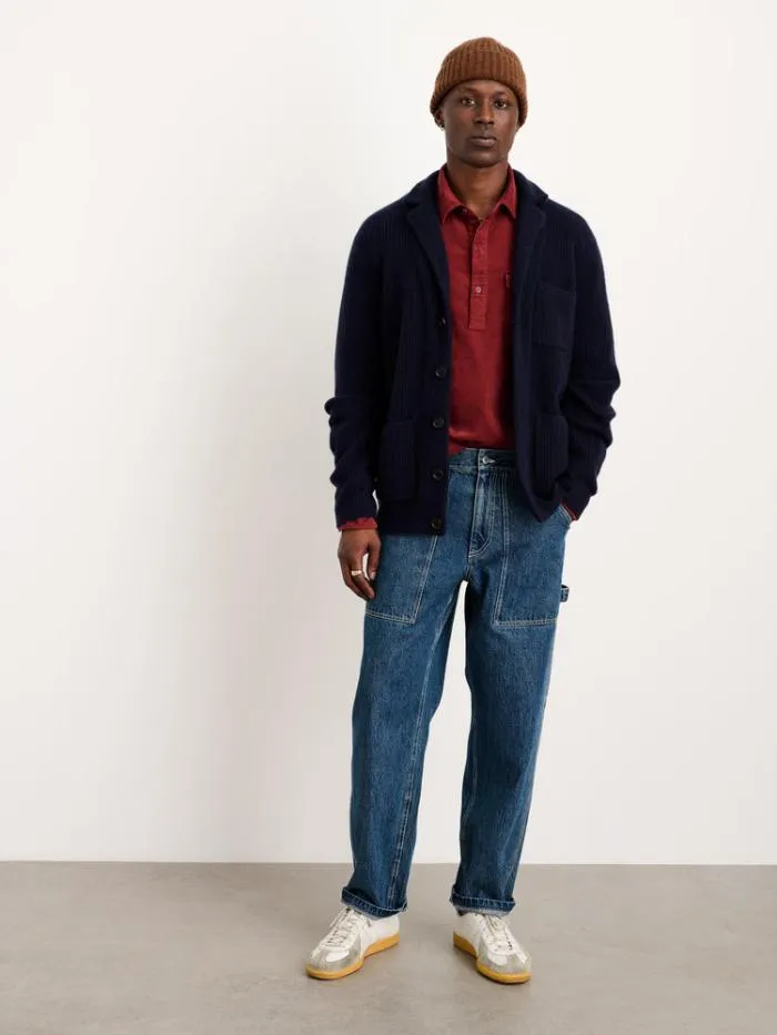 Alex Mill Sweaters Sweatshirts Mitchell Cardigan In Washed Cashmere Navy 8211 Men