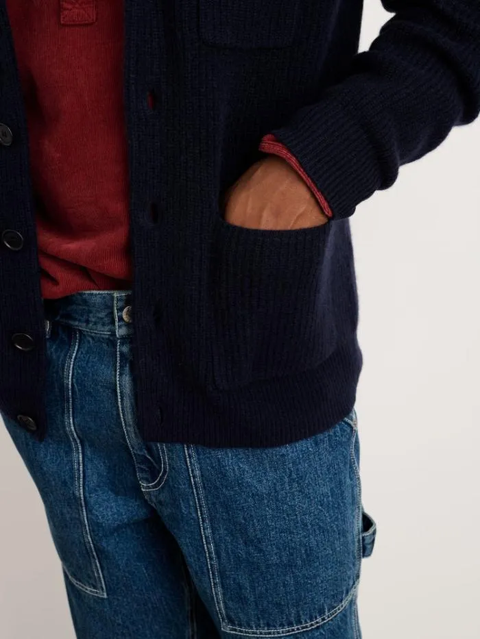 Alex Mill Sweaters Sweatshirts Mitchell Cardigan In Washed Cashmere Navy 8211 Men