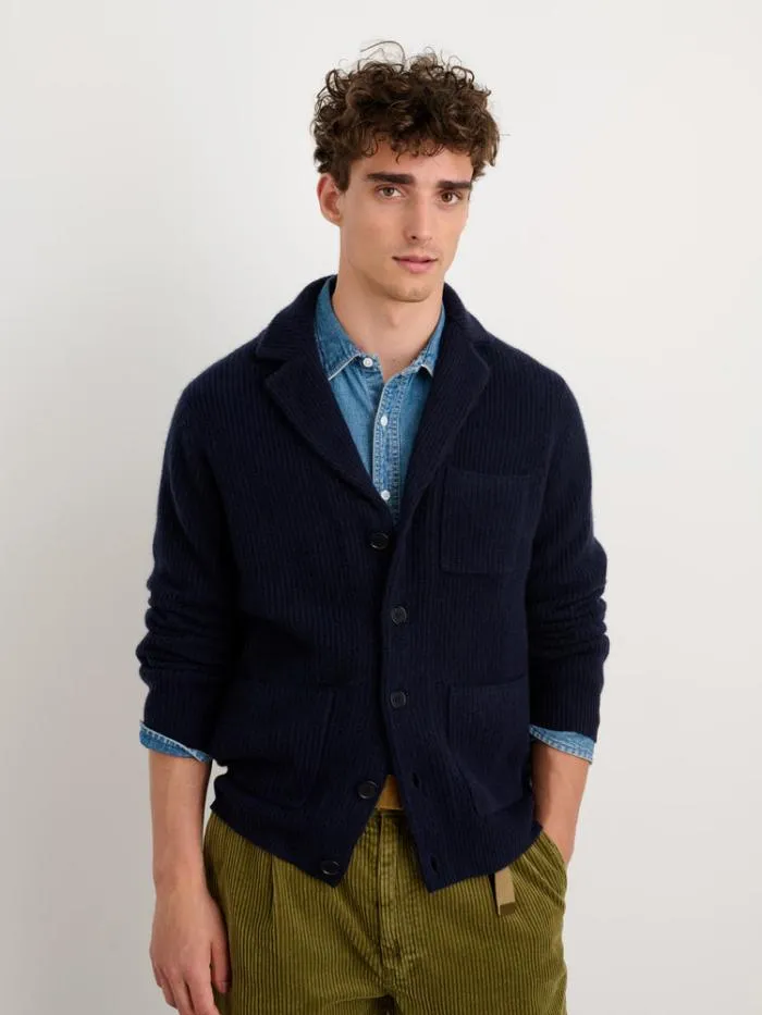 Alex Mill Sweaters Sweatshirts Mitchell Cardigan In Washed Cashmere Navy 8211 Men