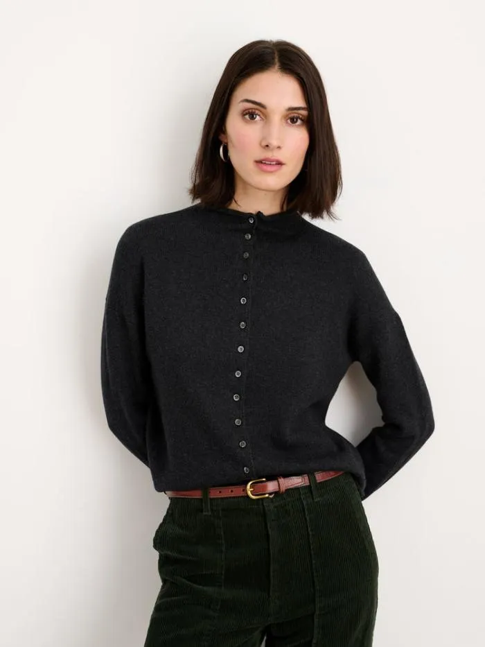 Alex Mill Sweaters Taylor Rollneck Cardigan In Cotton Cashmere Charcoal 8211 Women