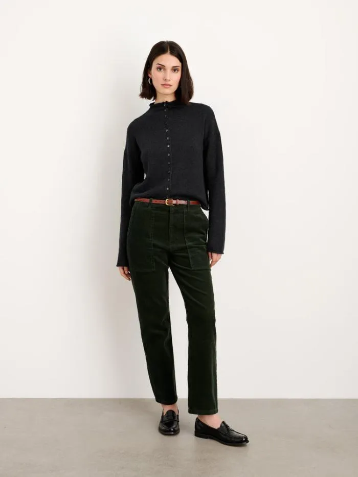 Alex Mill Sweaters Taylor Rollneck Cardigan In Cotton Cashmere Charcoal 8211 Women