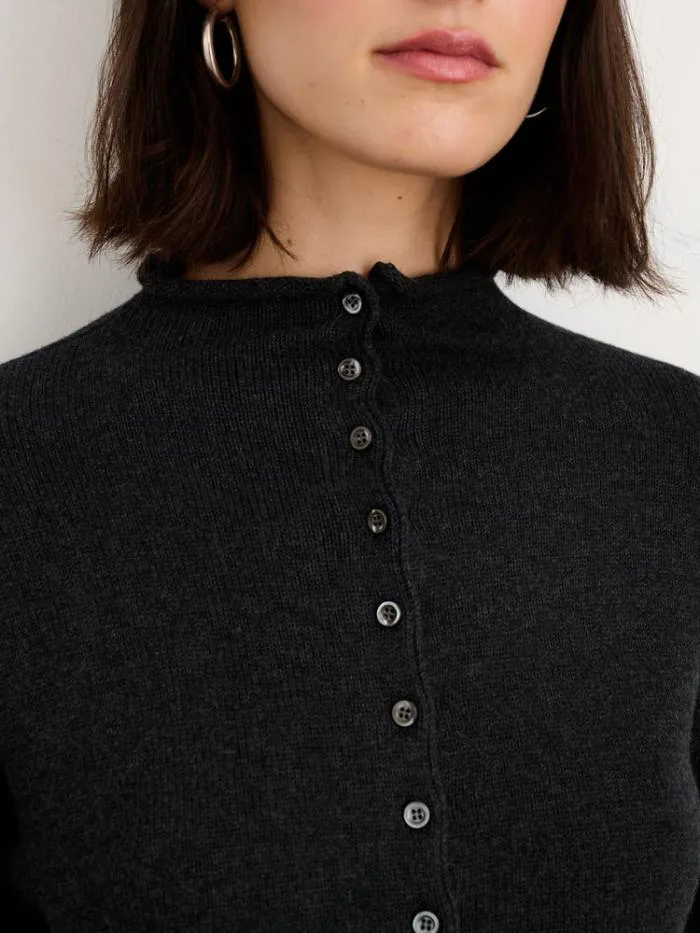 Alex Mill Sweaters Taylor Rollneck Cardigan In Cotton Cashmere Charcoal 8211 Women