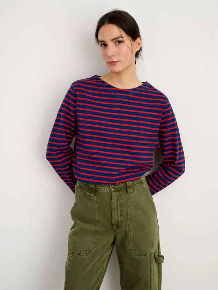 Alex Mill Tees Tanks Lakeside Striped Tee French Blueberry Red 8211 Women