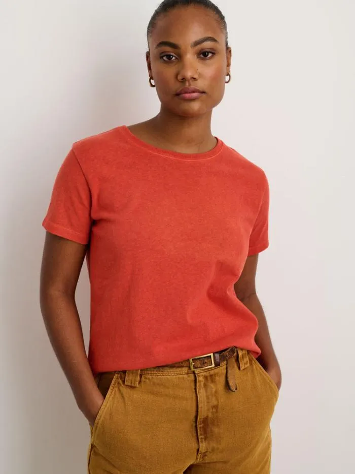 Alex Mill Tees Tanks Scout Crewneck Tee In Vintage Wash Chili 8211 Women