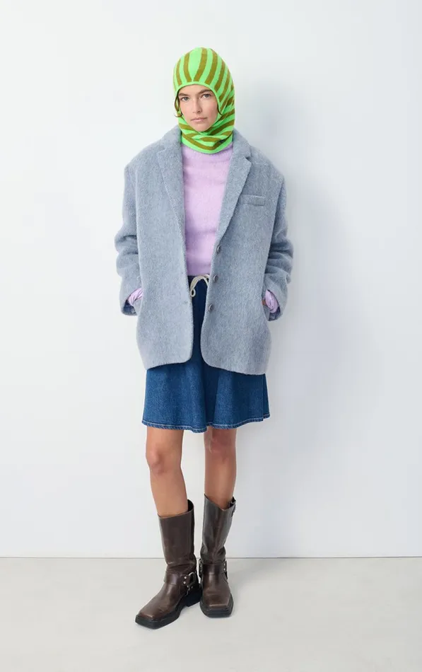 American Vintage Beanies and Caps WomenMen Balaclava Raxow Fluo Green Striped Chameleon Melange